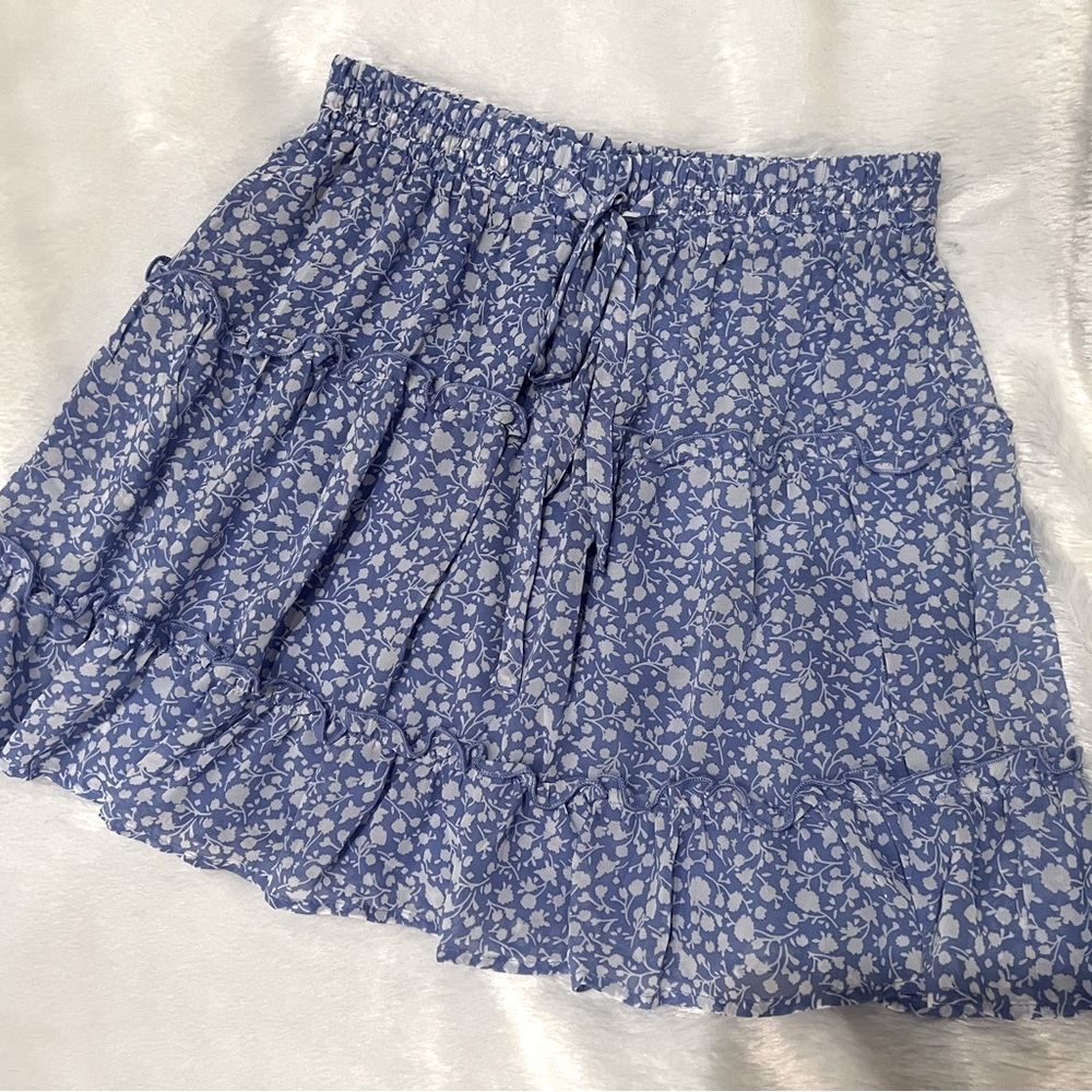 Sienna Sky Blue/White Mini Skirt— Medium